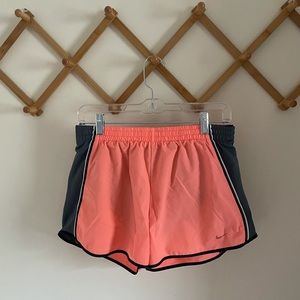 Nike DryFit Coral and gray running shorts